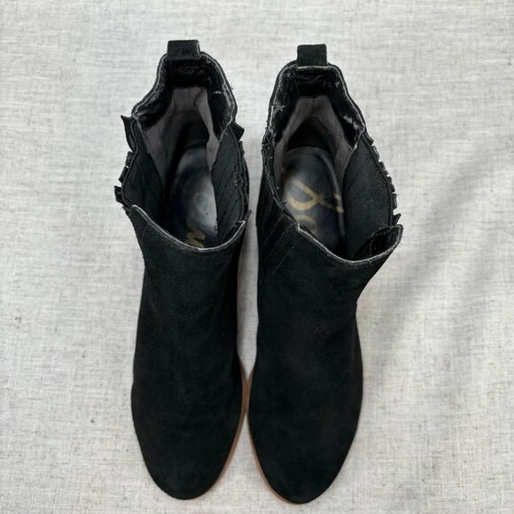 Sam Edelman Lance Boots Black Suede Leather Ankle Bootie Women's‎ Size 10 - Picture 4 of 10